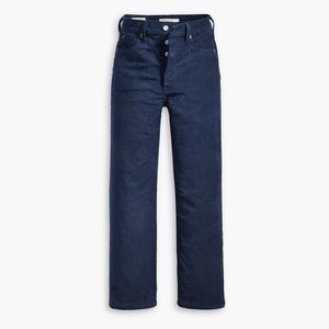 Levi’s Ribcage Straight Ankle Corduroy Pants Navy Blue
